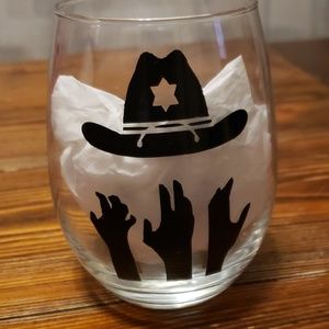 Handmade stemless wine glass